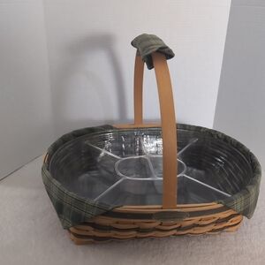 1998 Longaberger Traditions Collection Hospitality Basket 2 Liners & Protector